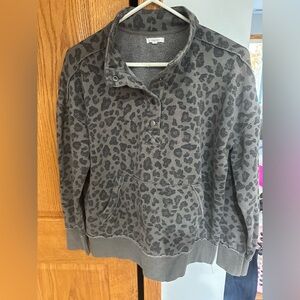 Maurices Charcoal Animal Print Sweater